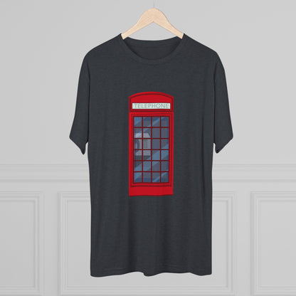Iconic British Public Telephone - Classic Red Phone Box Unisex Tri-Blend Crew Tee