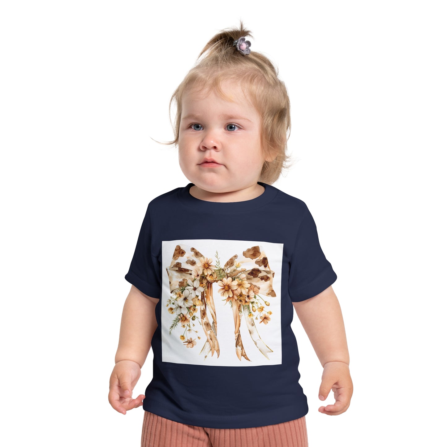 Floral Bow Baby T-Shirt - Cute Infant Tee with Floral Design