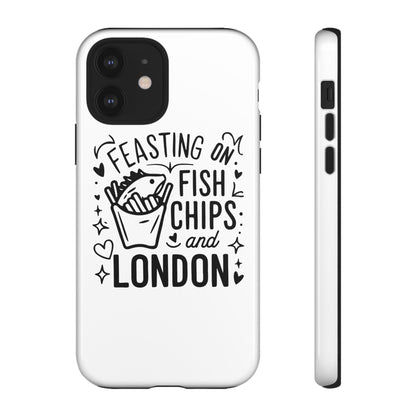 London Fish & Chips Phone Case | Fun Gift for Foodies, Travel Lovers, London Souvenir, Unique Accessories, Personalization Option