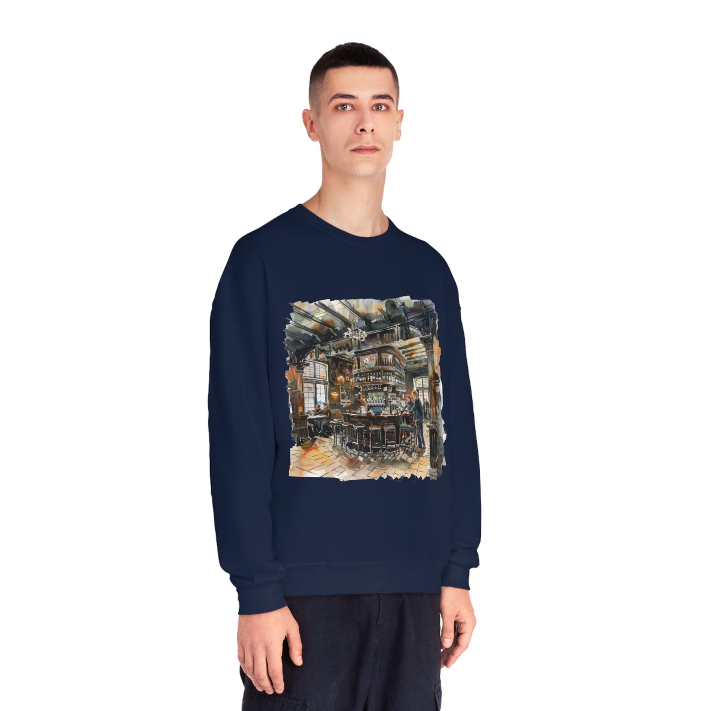 Unisex NuBlend® Crewneck Sweatshirt - Cozy British Pub