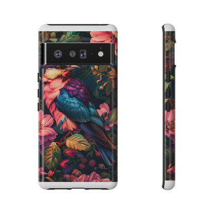 Tough Cases: Vibrant Tropical Bird Phone Case, Floral Smartphone Cover, Nature Lover Gift, Boho Phone Accessory, Cute Bird Case