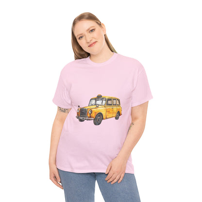 Unisex Heavy Cotton Tee - British Vintage Car - Classic Elegance and Timeless Style