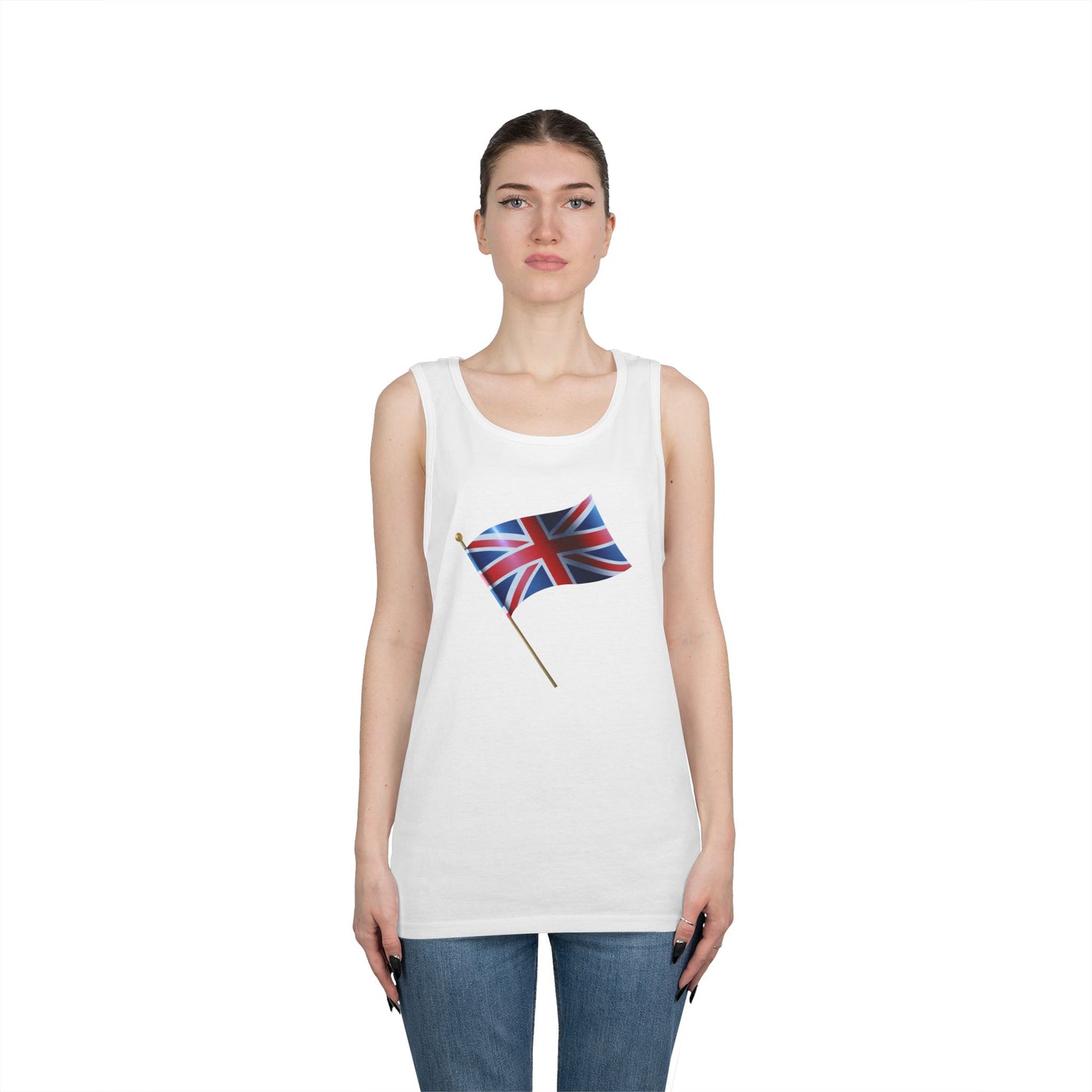 Unisex Heavy Cotton Tank Top - Classic UK Flag Design