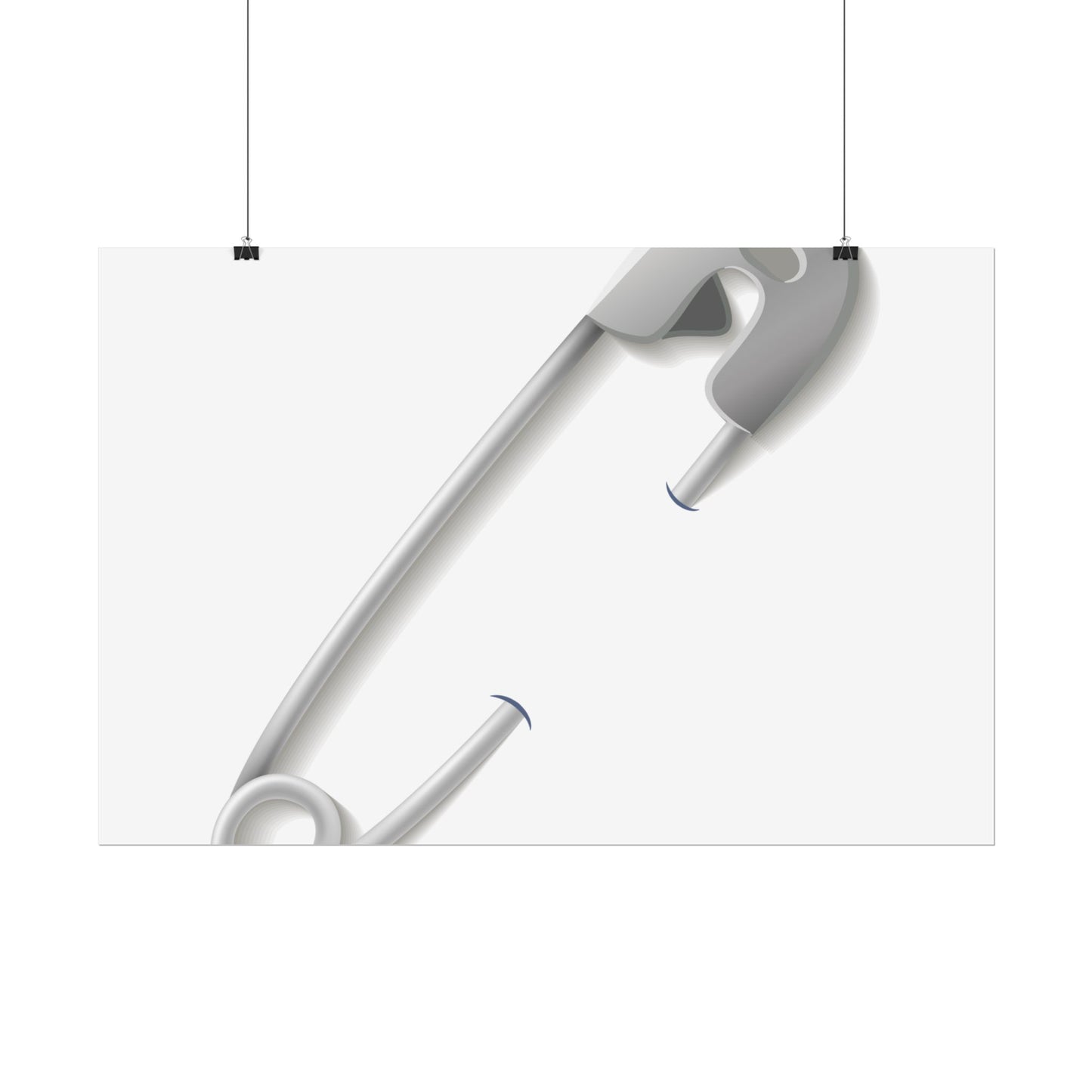 Minimalist Safety Pin Wall Art, Modern Decor, Unique Gift, Home Aesthetic, Art Print, Rolled Poster, Contemporary Interior Design