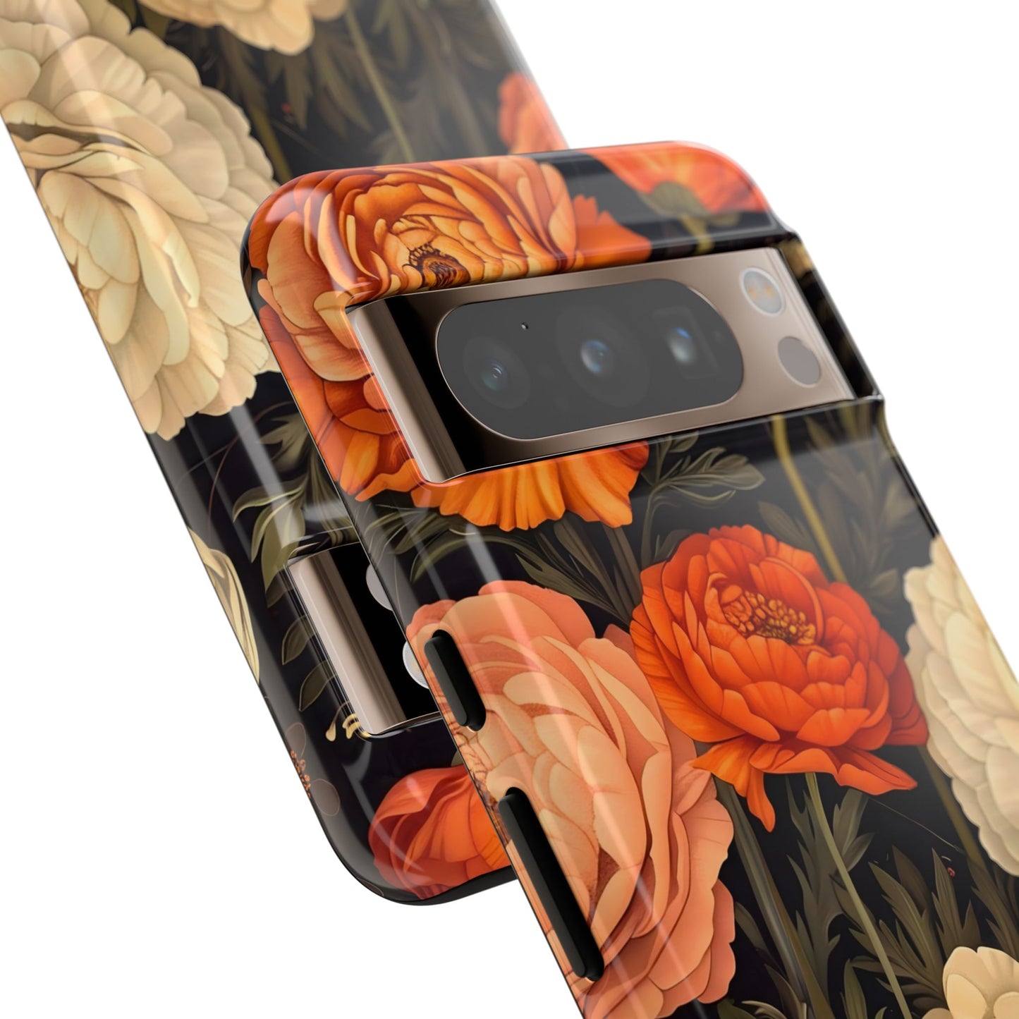 Floral Phone Case with Tough Protection, Blooming Ranunculus Design, Durable Cover, Gift for Flower Lovers, Eco-Friendly Phone Accessory