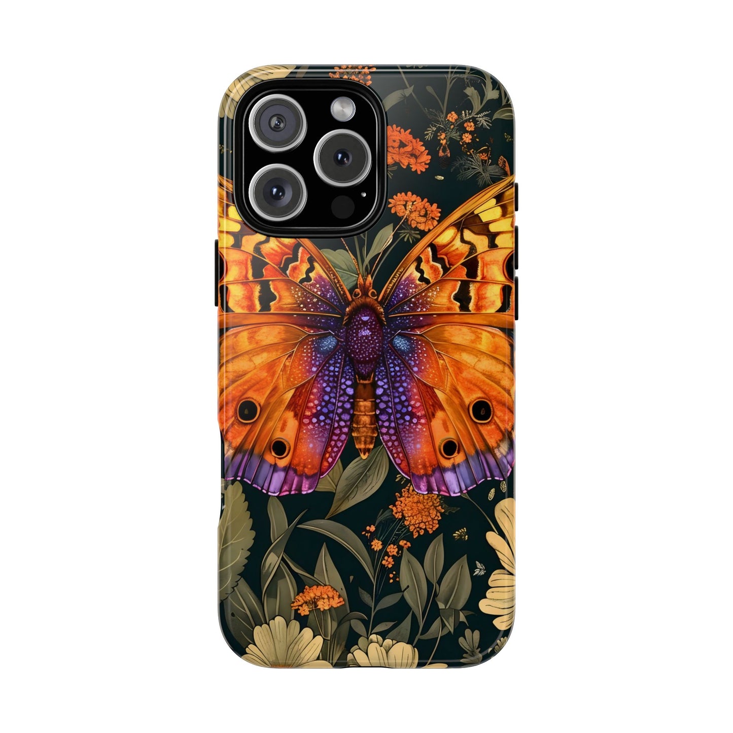 Butterfly Phone Case, Tough Cases for Nature Lovers, Vibrant Floral Design, Gift for Her, Cute Phone Accessories, Butterfly Artwork