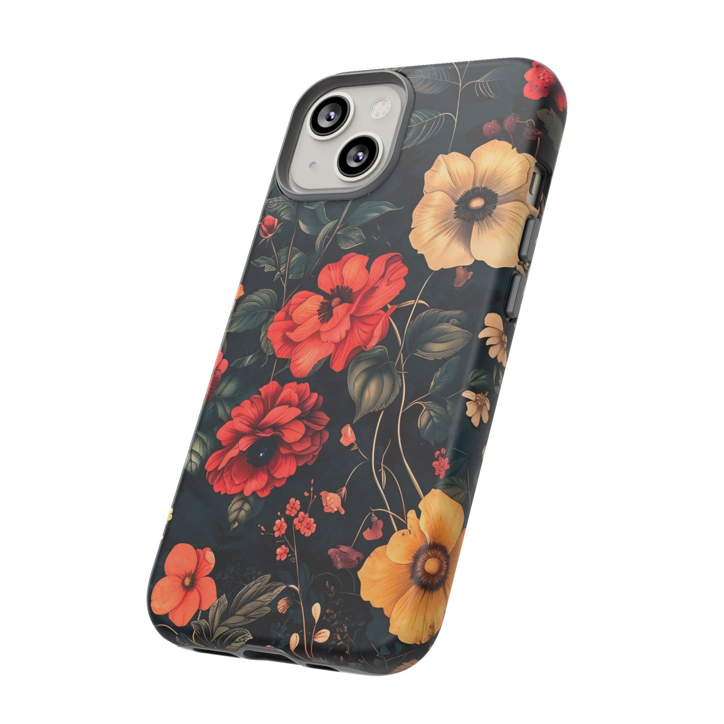 Floral Phone Case, Tough Cases, Flower Motif, Protective Cover, Gift for Her, Floral Design, Spring Accessory