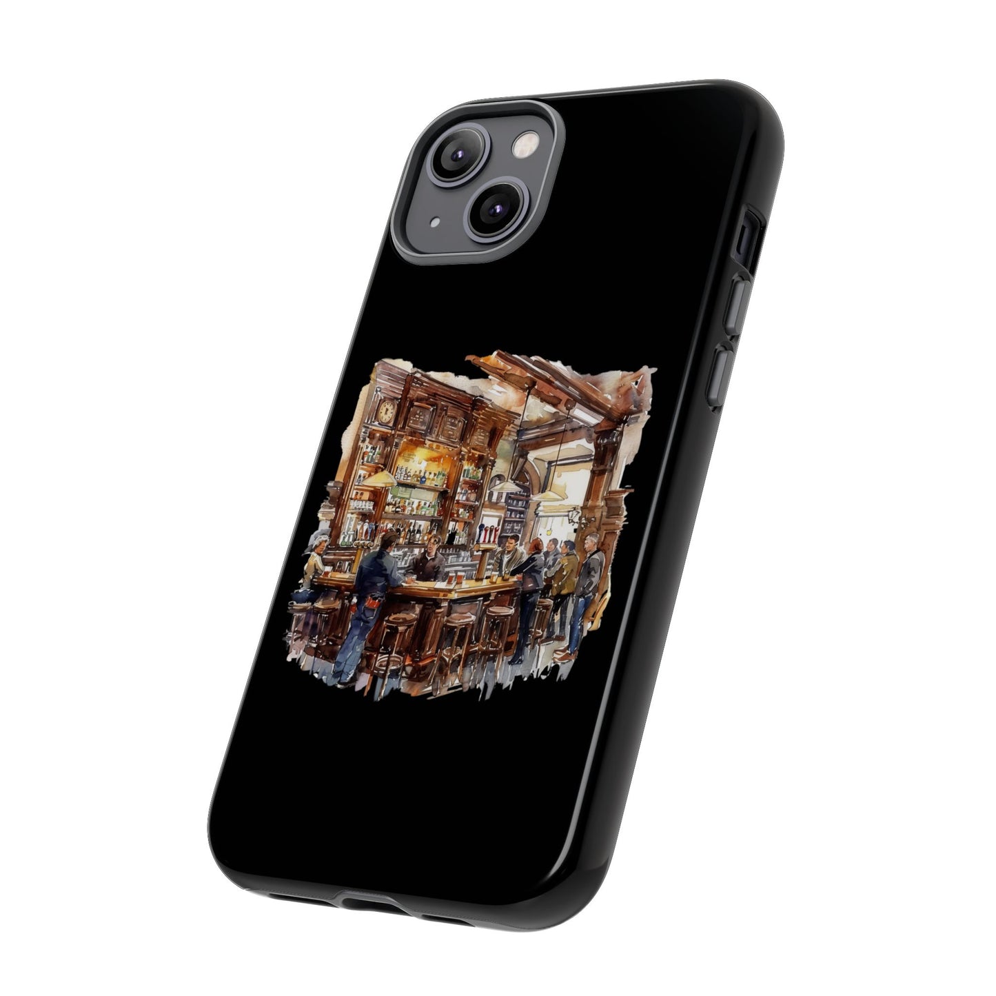 Artistic Phone Case - Cozy Pub Vibe, Trendy Smartphone Accessory, Gift for Friends, Modern Design, Durable Protection