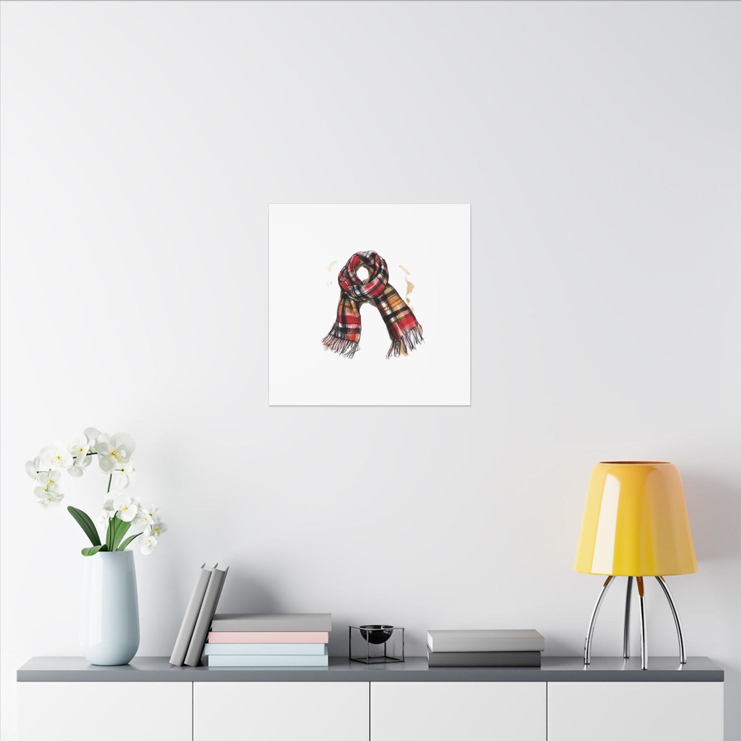 Autumn Scarf Canvas Art Print | Cozy Home Décor, Gift for Fall Lovers, Seasonal Wall Art, Unique Interior Design