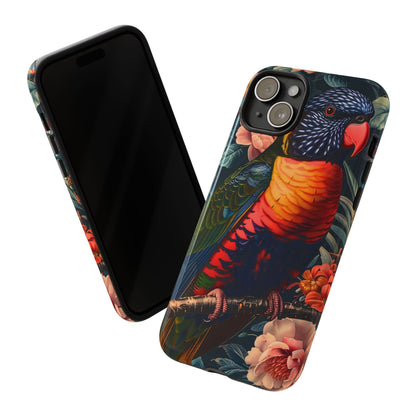 Tropical Parrot Phone Case, Floral Print Protector, Gift for Nature Lovers, Stylish Accessory for Summer, Unique Smartphone Cover