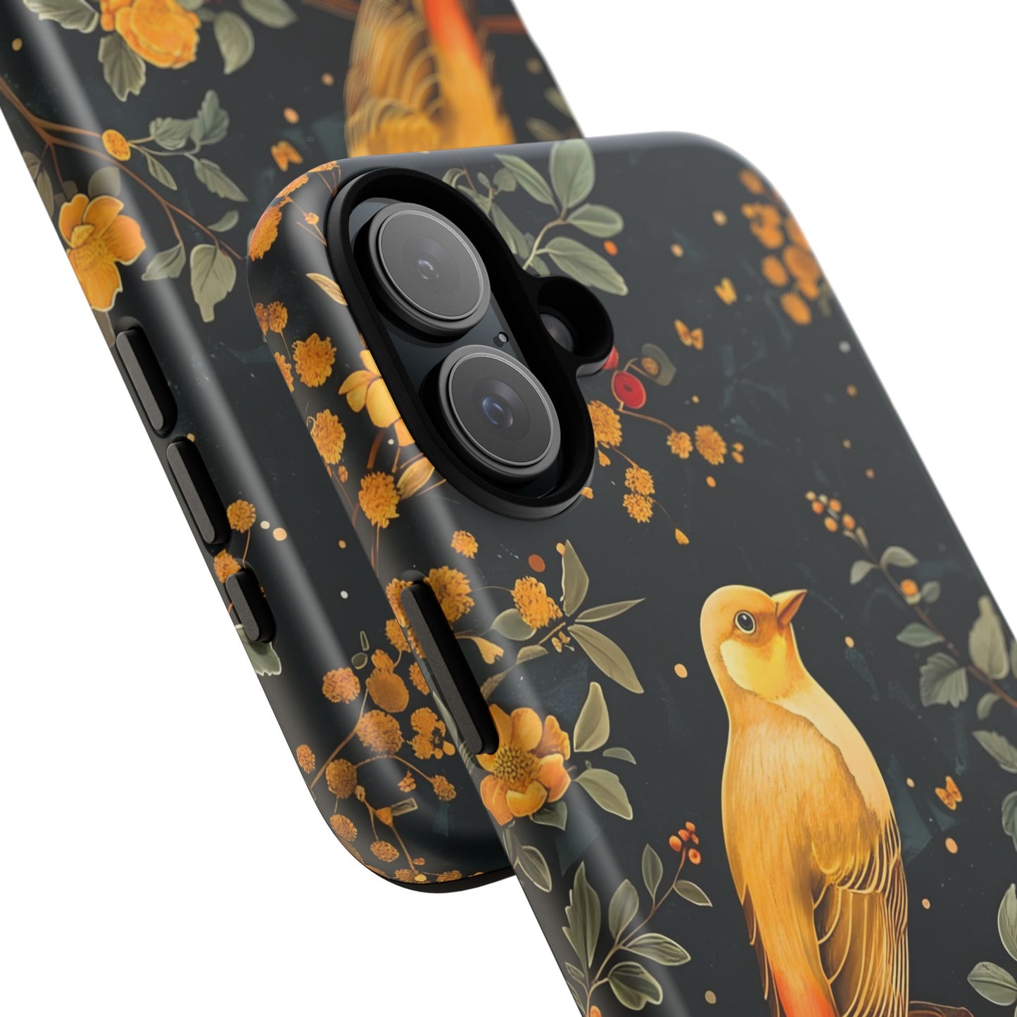 Floral Phone Case, Tough Cases with Bird Design, Nature Lover Gift, Stylish Protection, Birthday Present, Floral Phone Cover