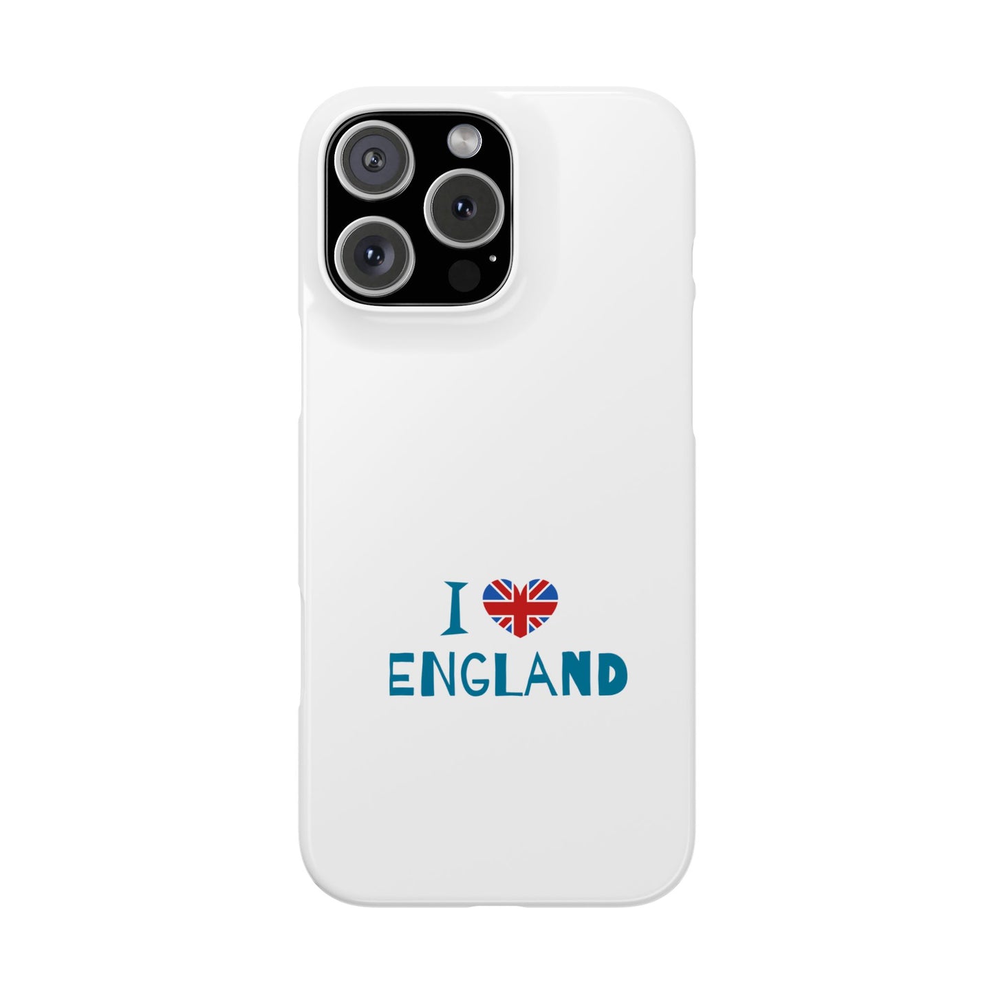 I Love England Slim Phone Case, UK Pride Phone Cover, Gift for Travelers, Smartphone Accessory, England Souvenir Case