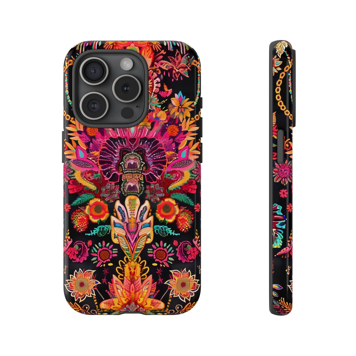 Colorful Floral Phone Case, Tough Cases, Unique Phone Cover, Boho Style Accessory, Gift for Her, Trendy Smartphone Protection