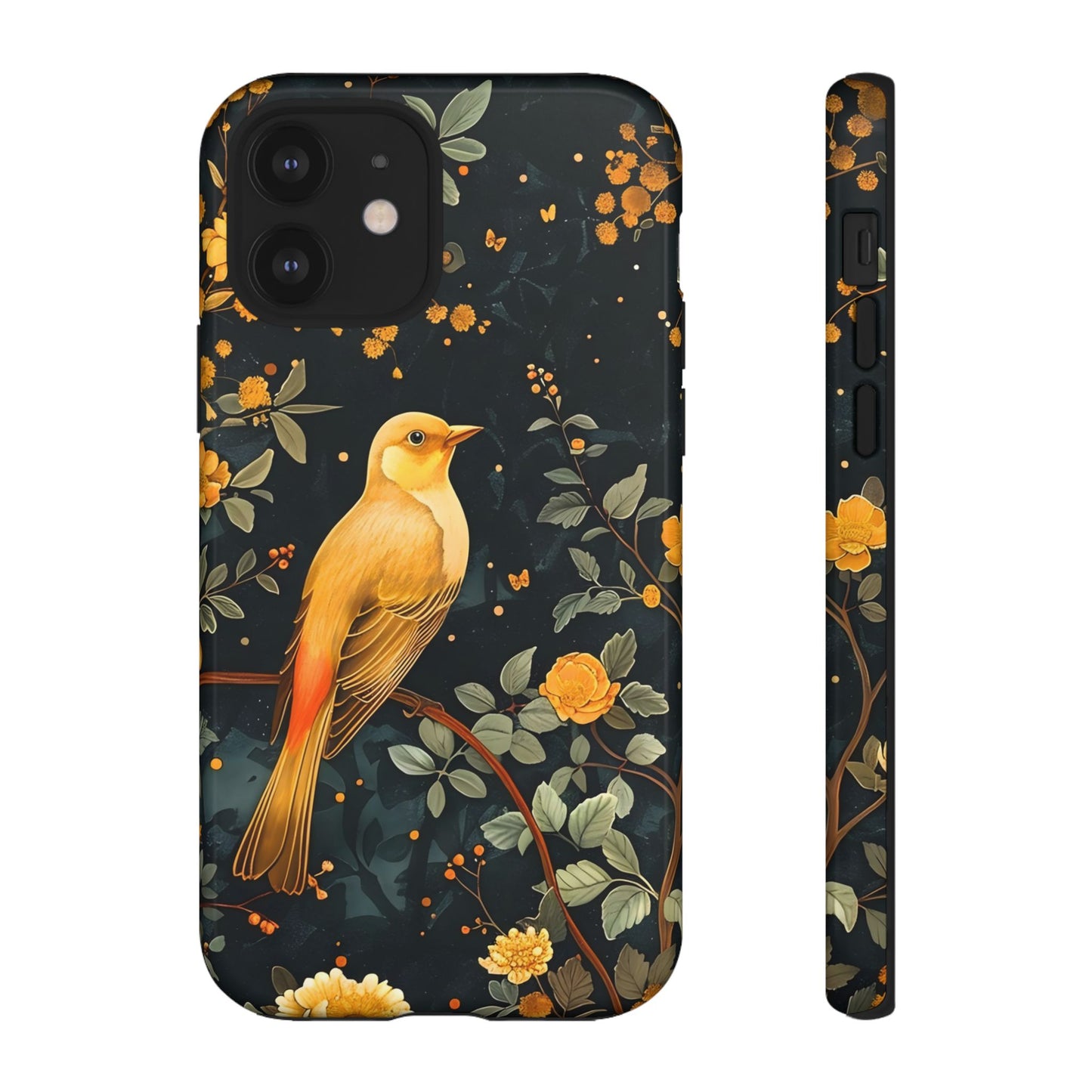Floral Phone Case, Tough Cases with Bird Design, Nature Lover Gift, Stylish Protection, Birthday Present, Floral Phone Cover