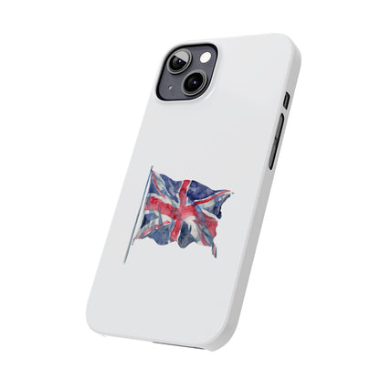 British Flag Slim Phone Case, UK Phone Cover, Patriotic Gift, Mobile Case for Travelers, England Accessories