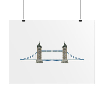 Tower Bridge Rolled Poster, London City Decor, Wall Art, Gift for Travelers, Home Aesthetic, UK Wall Art
