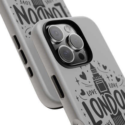 London Love Phone Case, Tough Cases, Stylish Phone Accessories, Unique Gift for Travelers, London Souvenir, Love Design
