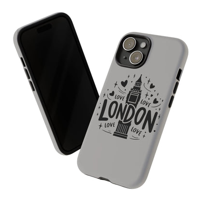 London Love Phone Case, Tough Cases, Stylish Phone Accessories, Unique Gift for Travelers, London Souvenir, Love Design