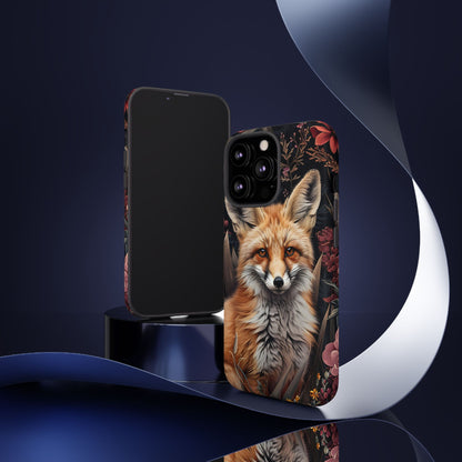 Fox Floral Phone Case, Tough Cases for Animal Lovers, Nature Themed Gift, Cute Phone Cover, Wild Fox Protector