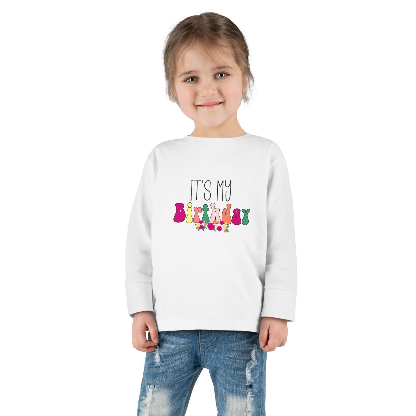 Toddler Long Sleeve Tee - It's My Birthday Celebration Shirt