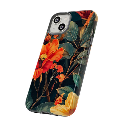 Tough Floral Phone Case | Tropical Vibe, Gift for Nature Lovers, Summer Beach Accessory, Floral Pattern, Trendy Phone Accessories