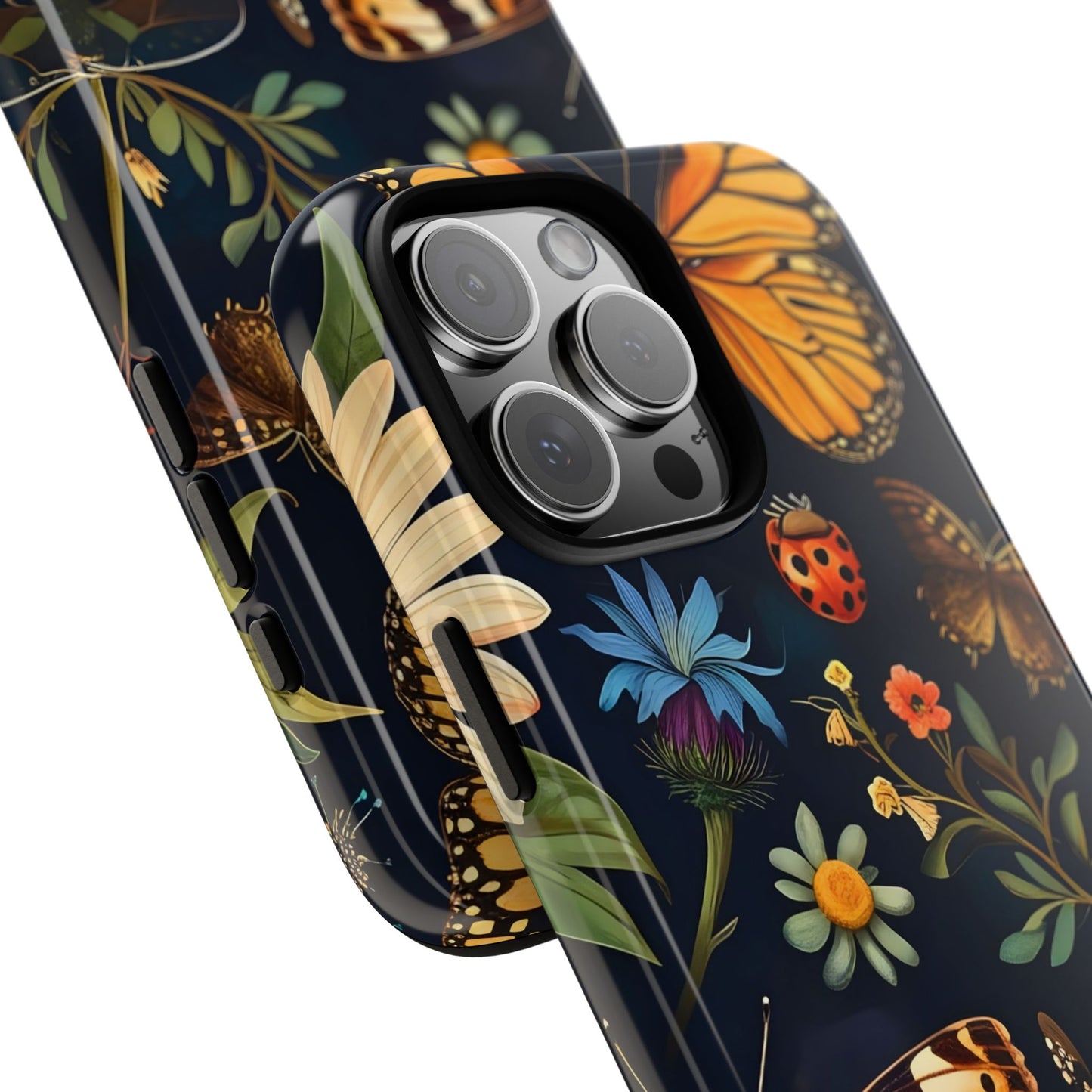 Nature-Inspired Phone Case | Floral Butterfly Design, Tough Phone Cover, Gift for Nature Lovers, Cute Butterfly Case, Home Decor