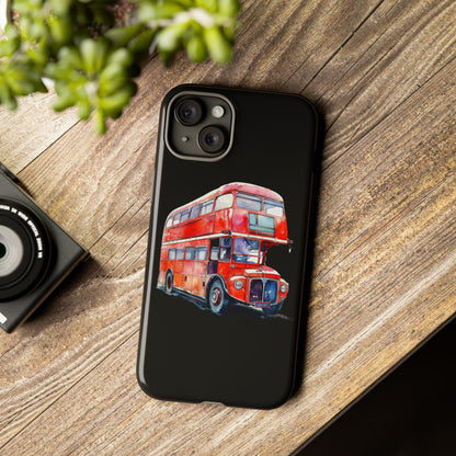 London Bus Phone Case, Tough iPhone Cover, Unique Gift for Travelers, Vintage Style Accessories, Holiday Present Idea