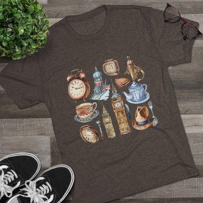 Vintage England Elegant Unisex Tri-Blend Crew Tee