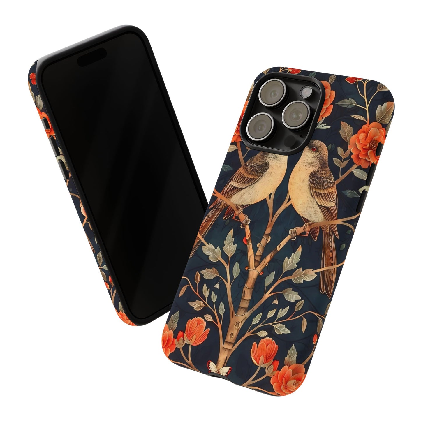 Floral Phone Case – Tough Cases with Bird Design, Unique Gift for Nature Lovers, Stylish Tech Accessory, Phone Cover, Artistic Case