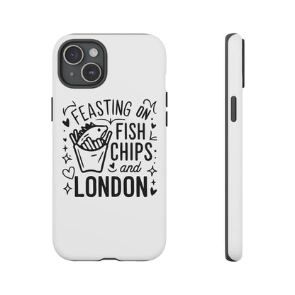 London Fish & Chips Phone Case | Fun Gift for Foodies, Travel Lovers, London Souvenir, Unique Accessories, Personalization Option
