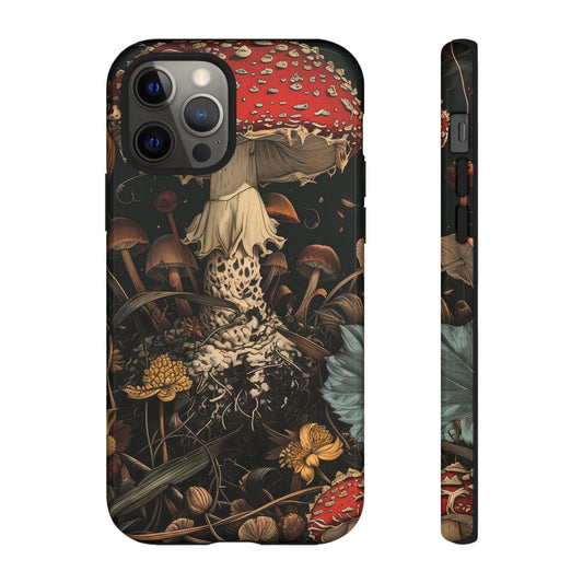 Mushroom Phone Case, Tough iPhone Cover, Nature Lover Gift, Unique Cell Phone Accessory, Fungi Art Design, Eco-Friendly Protection