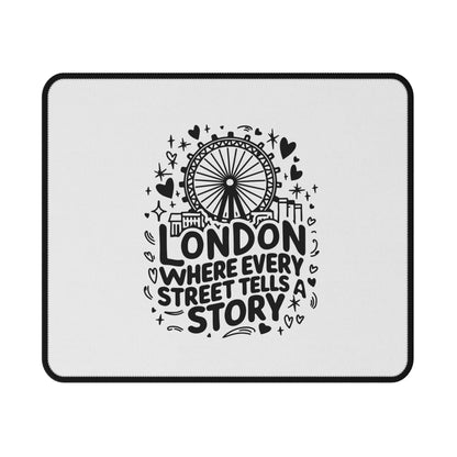 London Story Non-Slip Gaming Mouse Pad, Unique Desk Accessories, Gamer Gifts, Office Decor, Travel Themes