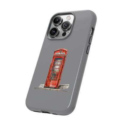 Red Phone Booth Phone Case, Vintage Style Case, Tough Cases for Gifts, Quirky Phone Accessories, Travel Lover's Gift