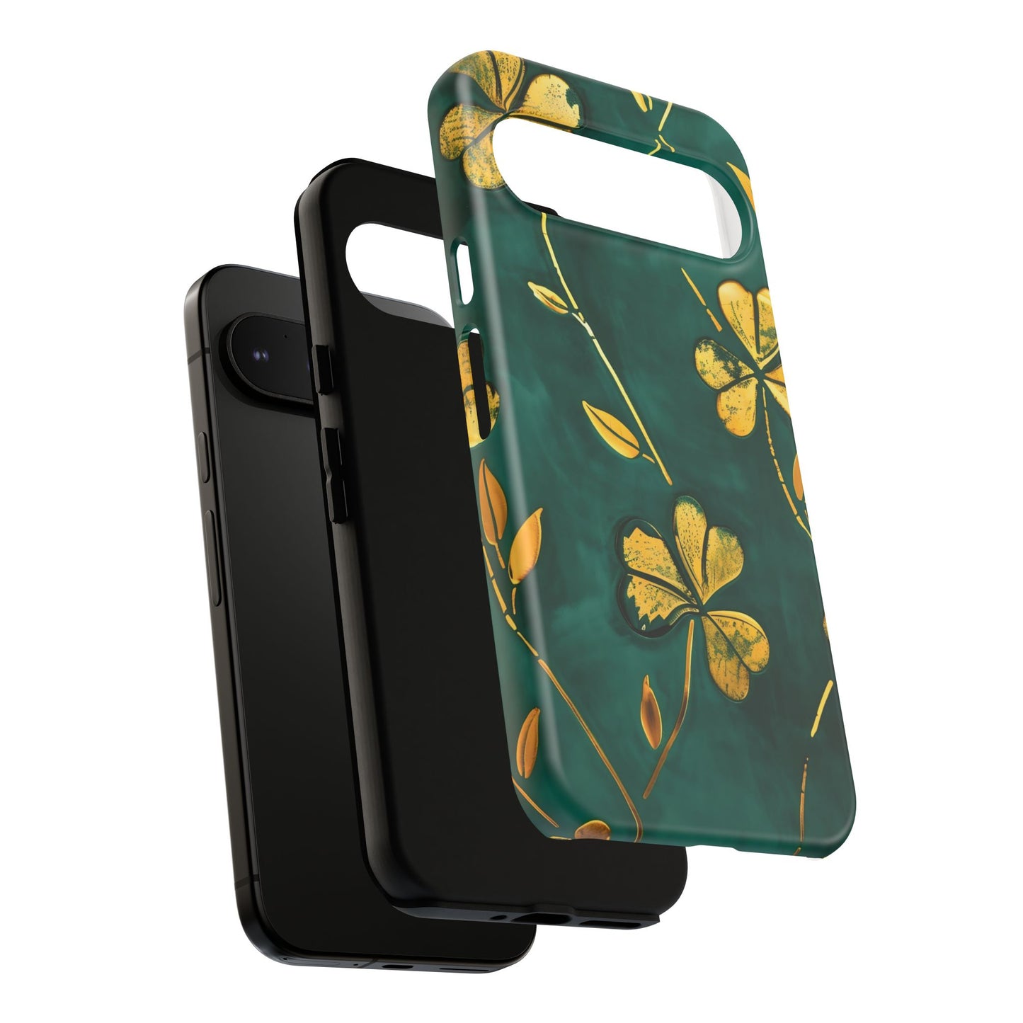 Floral Phone Case with Gold Accents, Tough Phone Cover, Stylish Phone Protector, Unique Gift for Her, Nature Lover Accessory