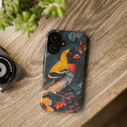 Vibrant Bird Phone Case - Tough Cases, Nature Lover Gift, Floral Design, Eco-Friendly Accessory, Stylish Mobile Protection