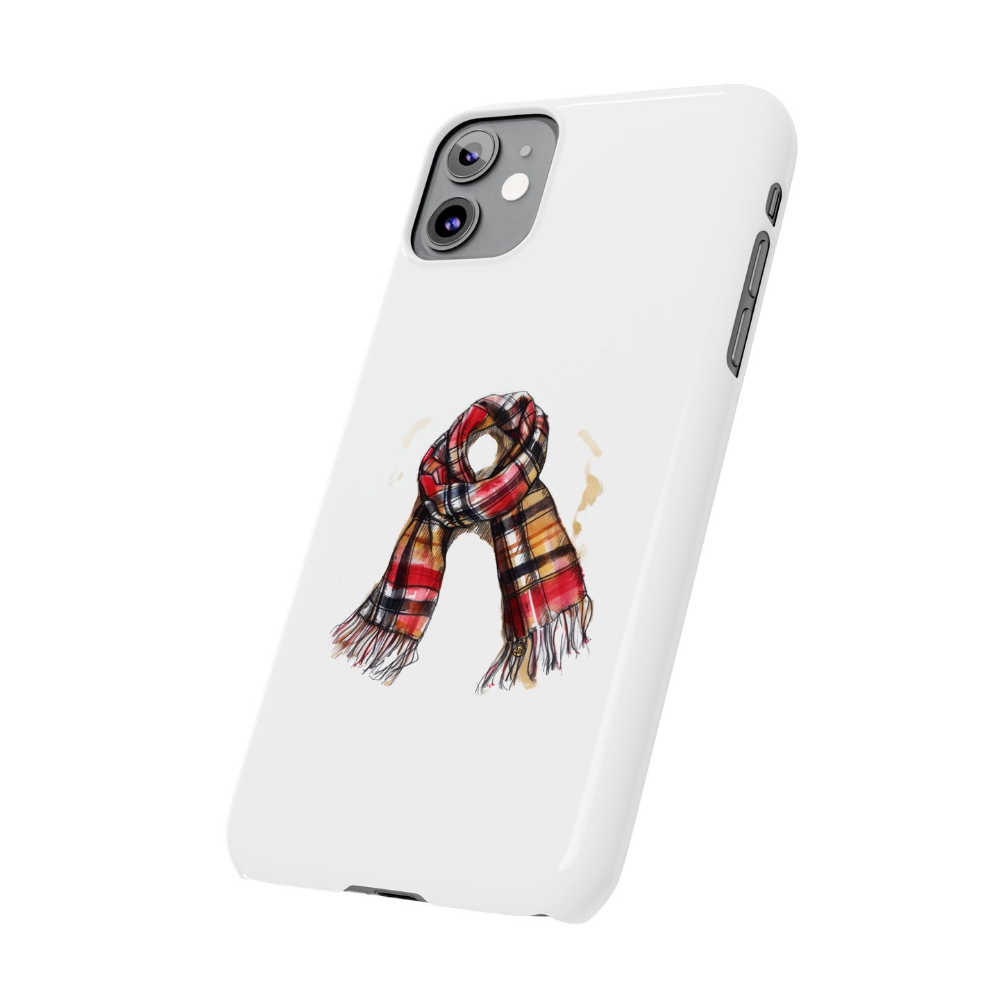 Cozy Scarf Slim Phone Case - Chic Protection for Your Device, Stylish Gift, Fall Aesthetic, Winter Fashion, Trendy Accessory