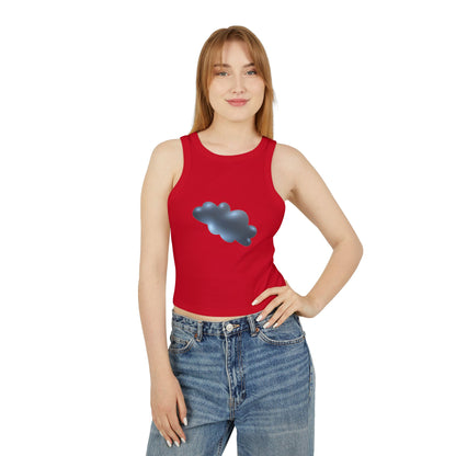 Women's Micro Rib Racer Tank Top - Serene Cloudscape - Dreamy Cloud Design