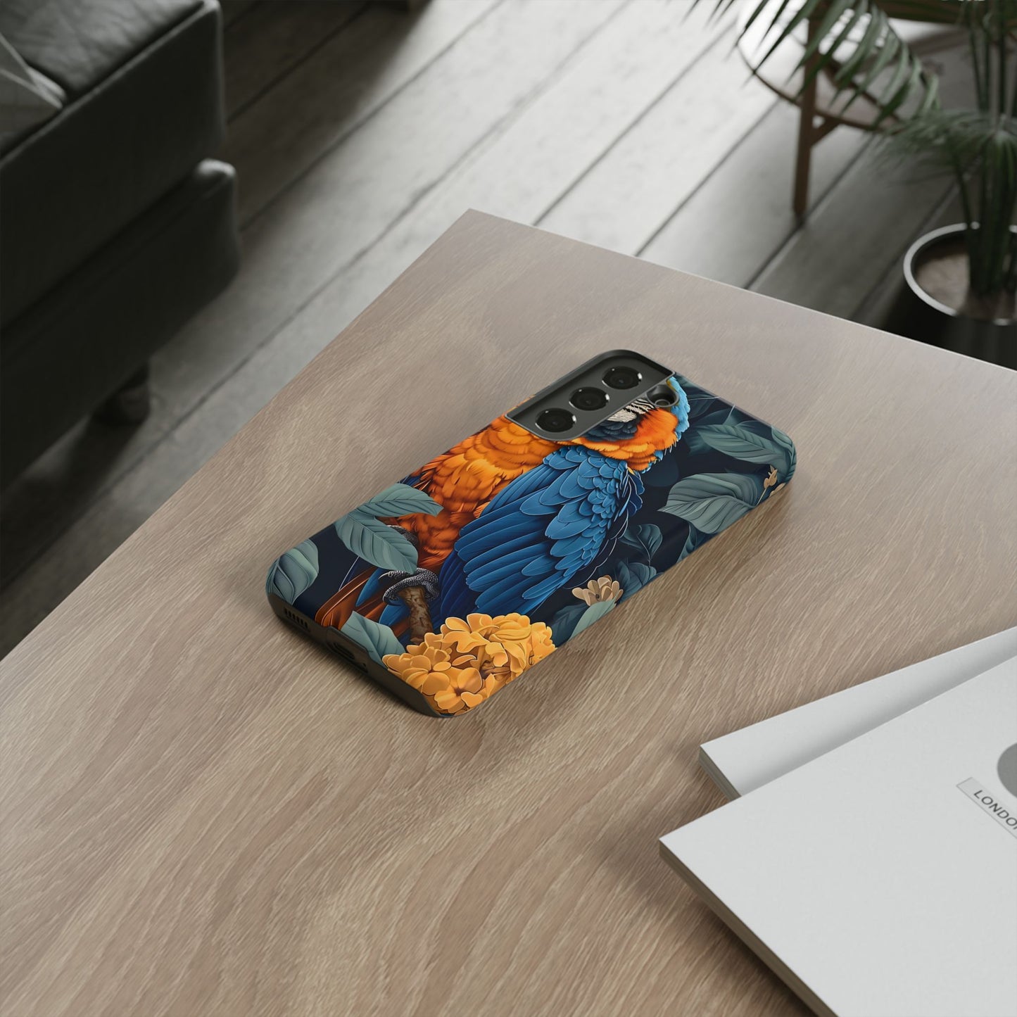 Tropical Parrot Phone Case - Tough Cases, Colorful Phone Cover, Nature Lover Gift, Floral Design, Bird Lover Accessory
