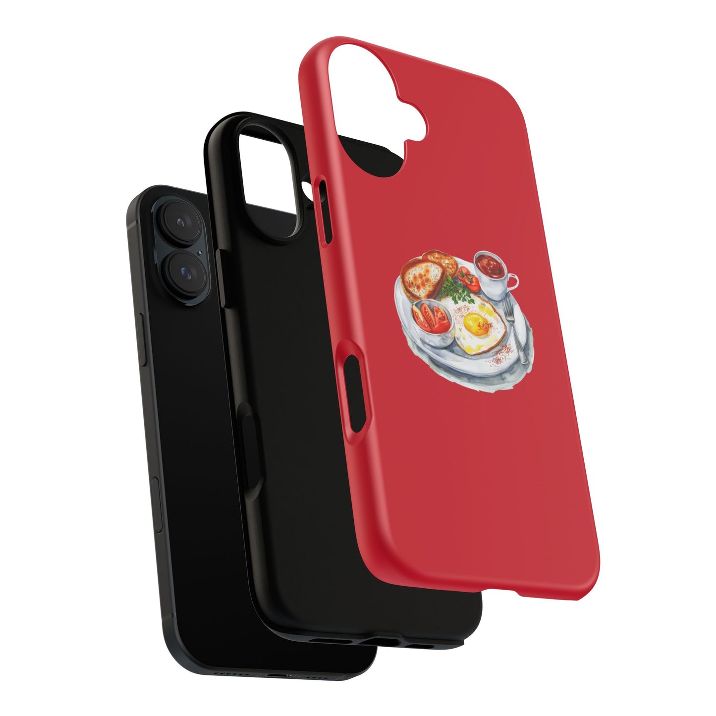 Breakfast-Inspired Phone Case, Tough Phone Covers, Foodie Gifts, Unique Accessories, Cute Kitchen Decor, Red Phone Case