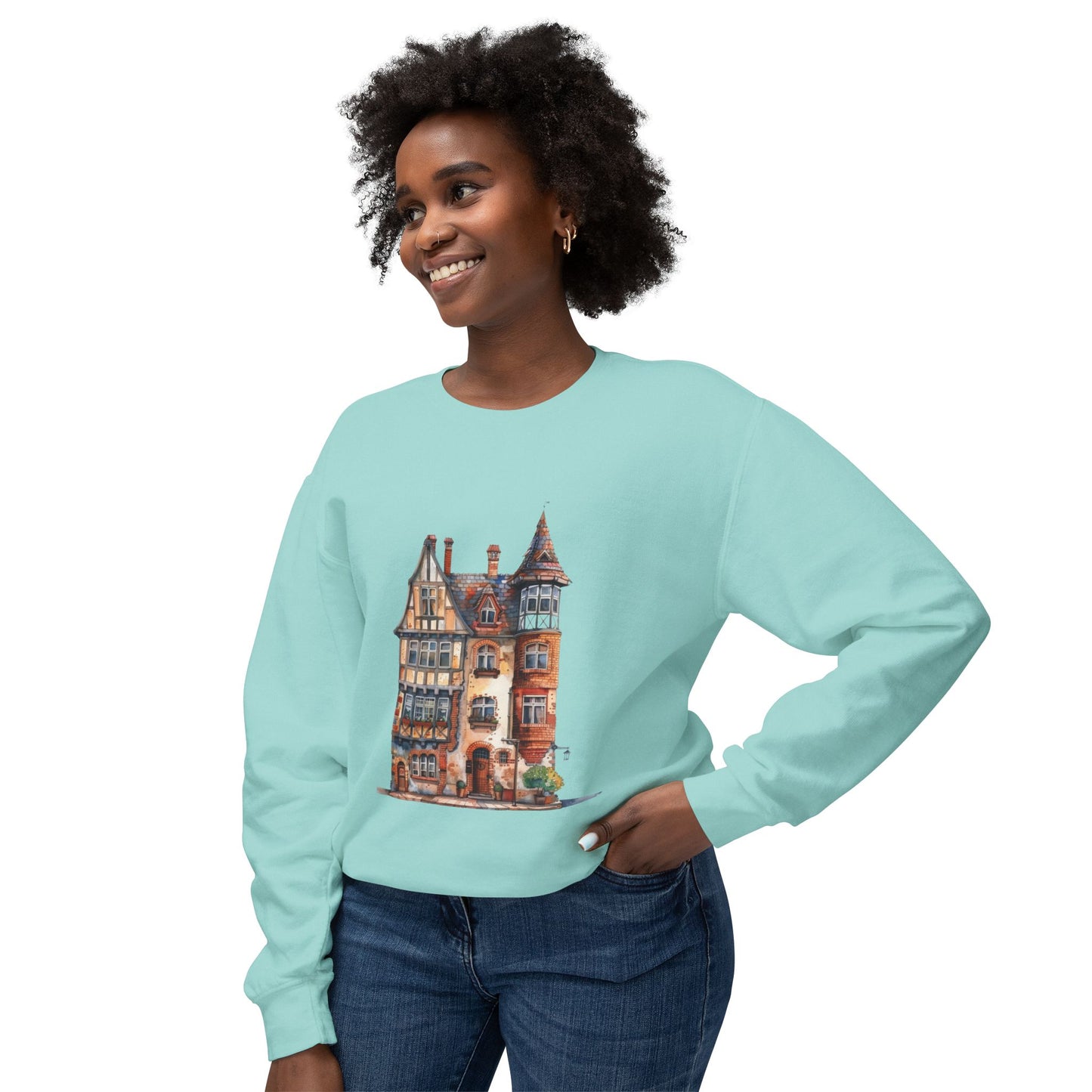Unisex Lightweight Crewneck Sweatshirt - A Traditional British Home
