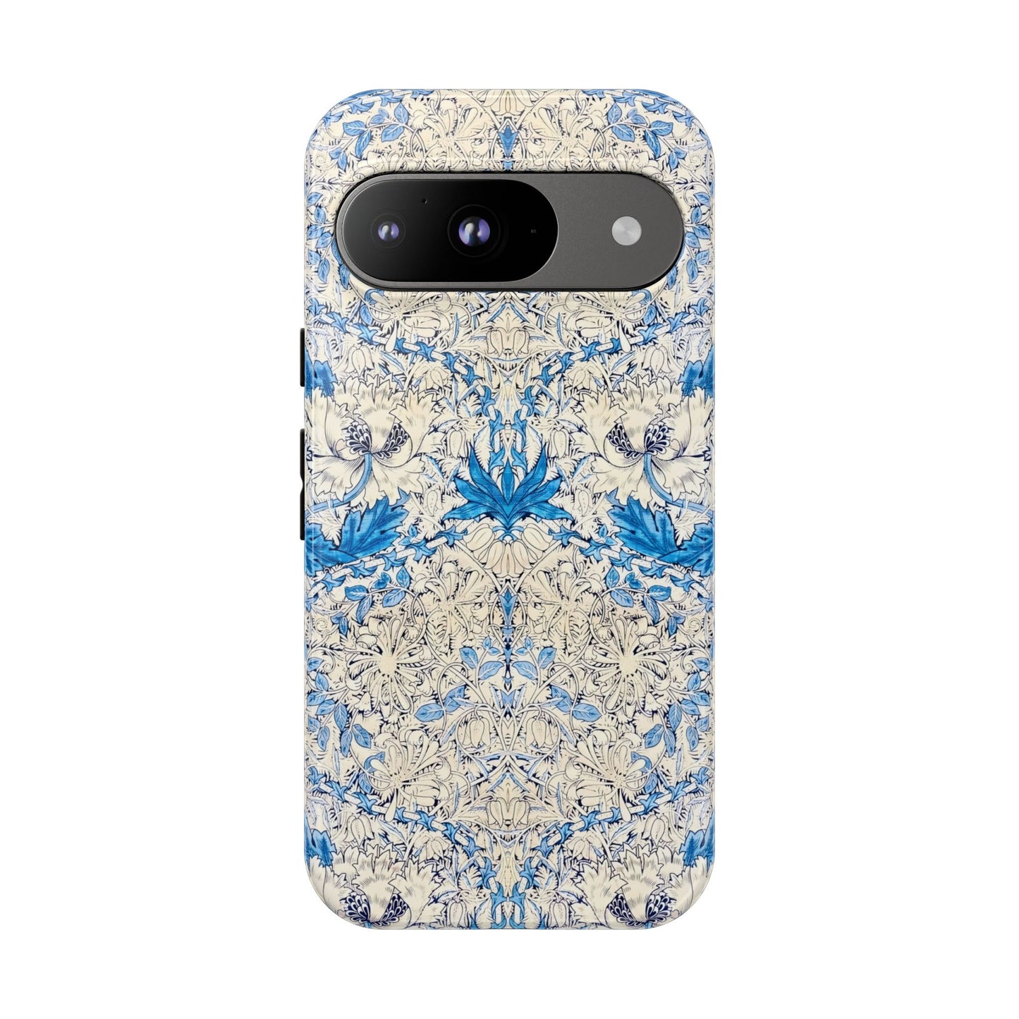 Elegant Floral Phone Case, Tough iPhone Cover, Stylish Mobile Protector, Blue Patterned Case, Unique Gift for Her