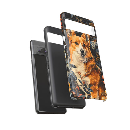 Corgi Floral Phone Case - Tough Cases for Dog Lovers, Cute Pet Accessories, Gift for Dog Owners, Floral Design, Personalized Tech Cover