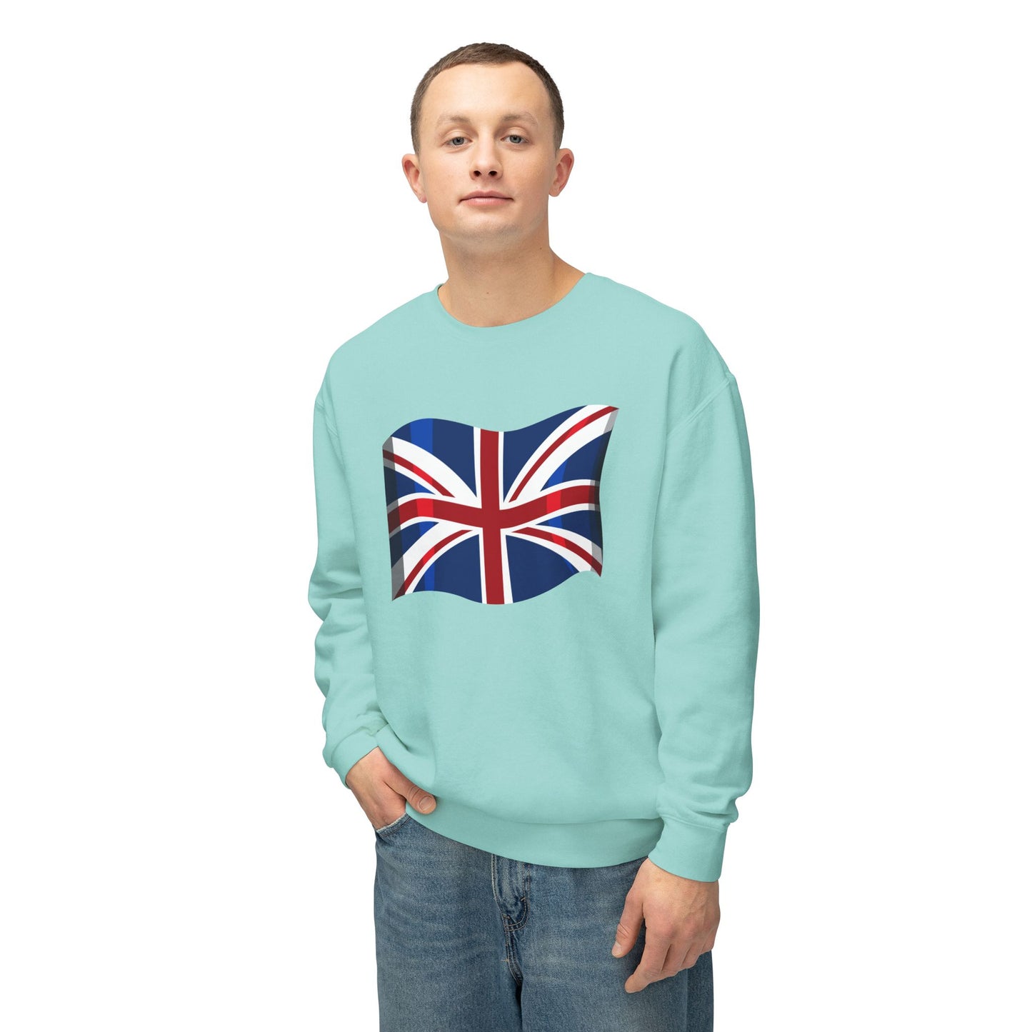 Unisex Lightweight Crewneck Sweatshirt - Classic UK Flag