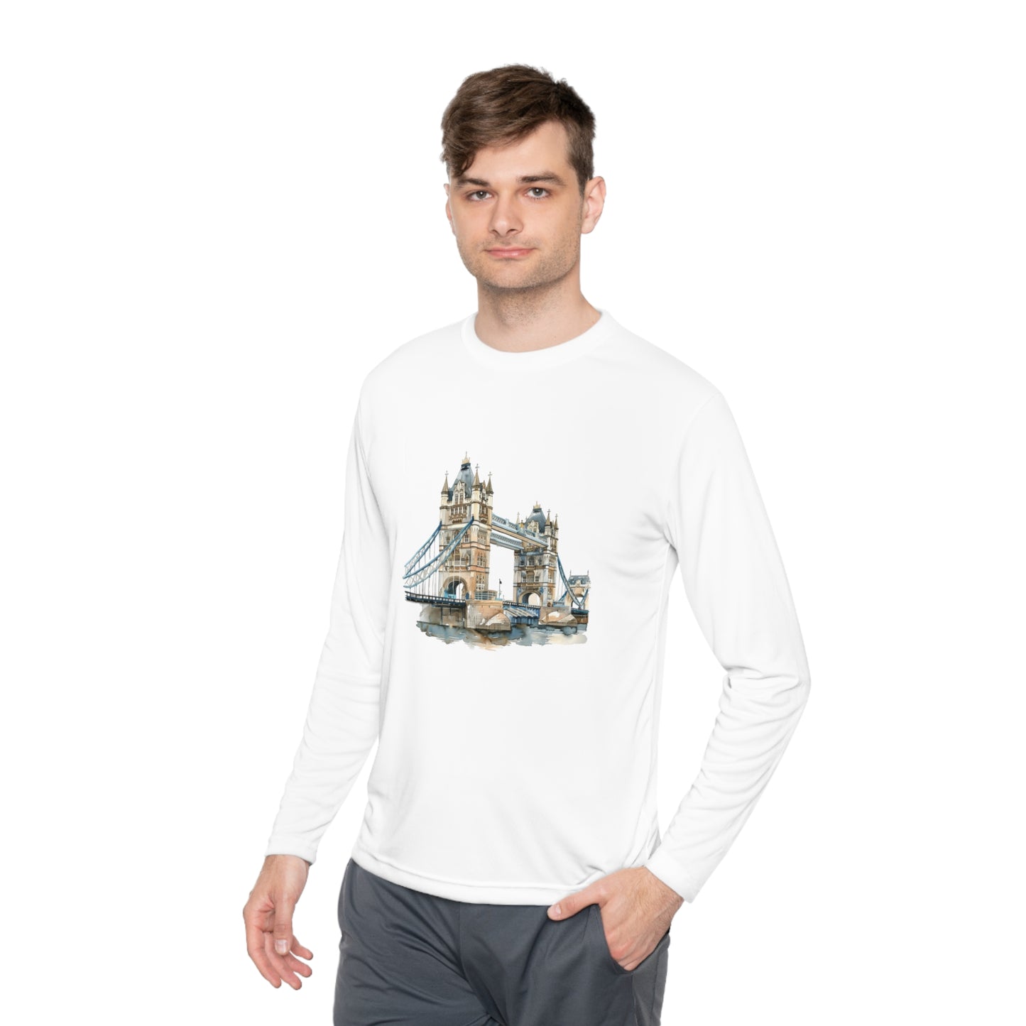 Unisex Lightweight Long Sleeve Tee - London Bridge - Iconic Landmark and Historical Beauty