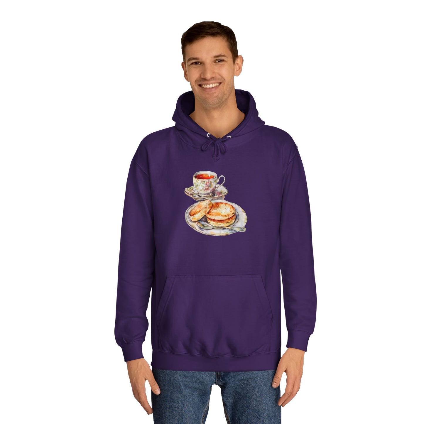 Unisex College Hoodie - British Delightful Food