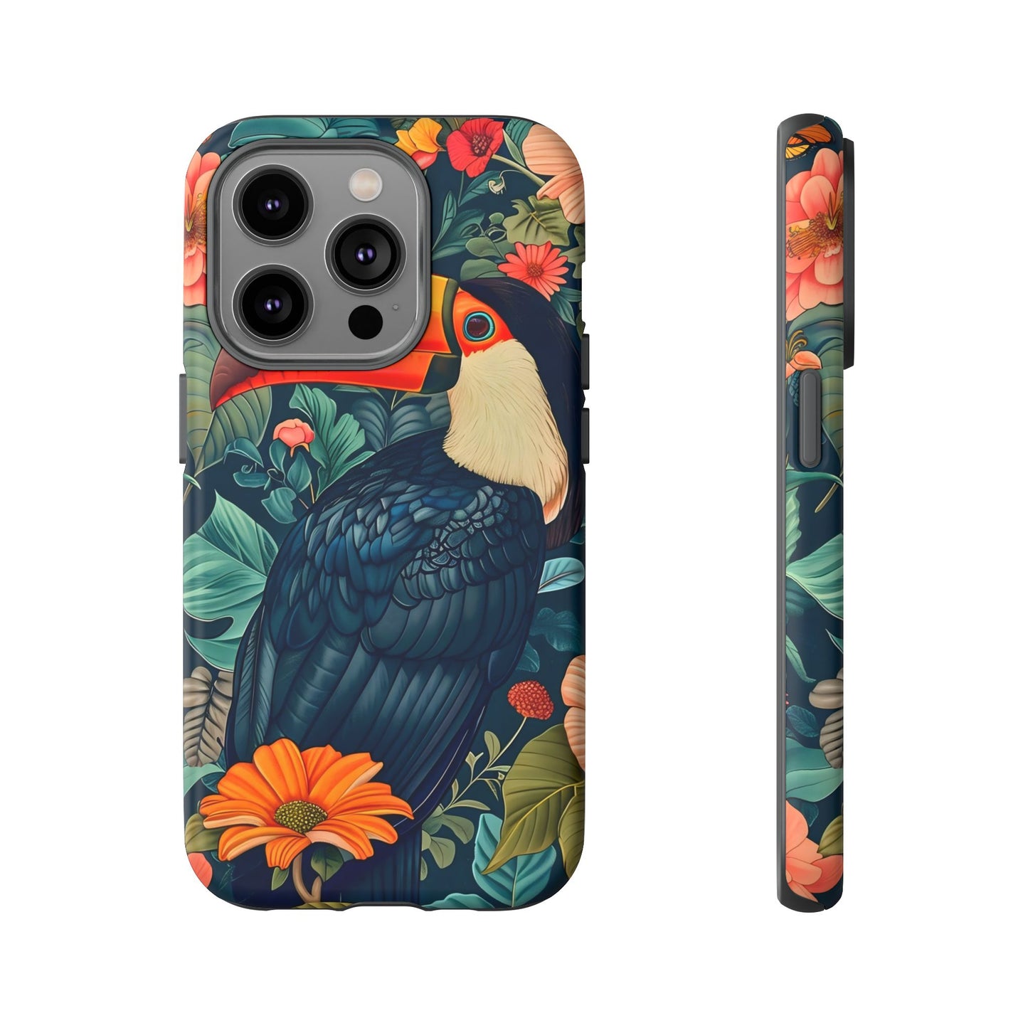 Tropical Toucan Phone Case - Cute Animal Design, Nature Lover Gift, Floral Pattern, Bird Lover Accessory, Summer Vibes