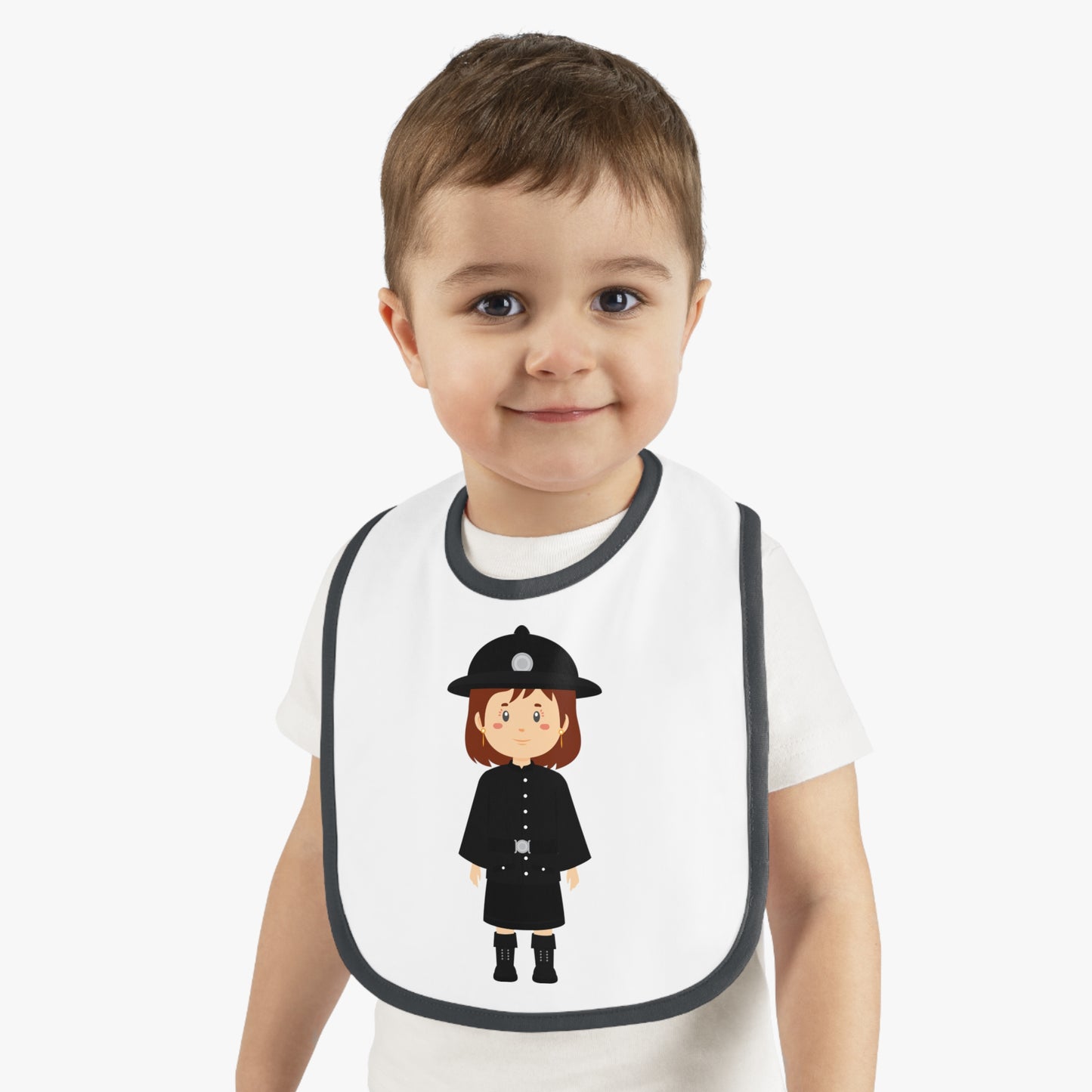 Cute Police Officer Baby Bib, Fun Bib for Baby Showers, Toddler Feeding Bib, Unique Baby Gift, Kids Kitchen Accessories, Holiday Bibs