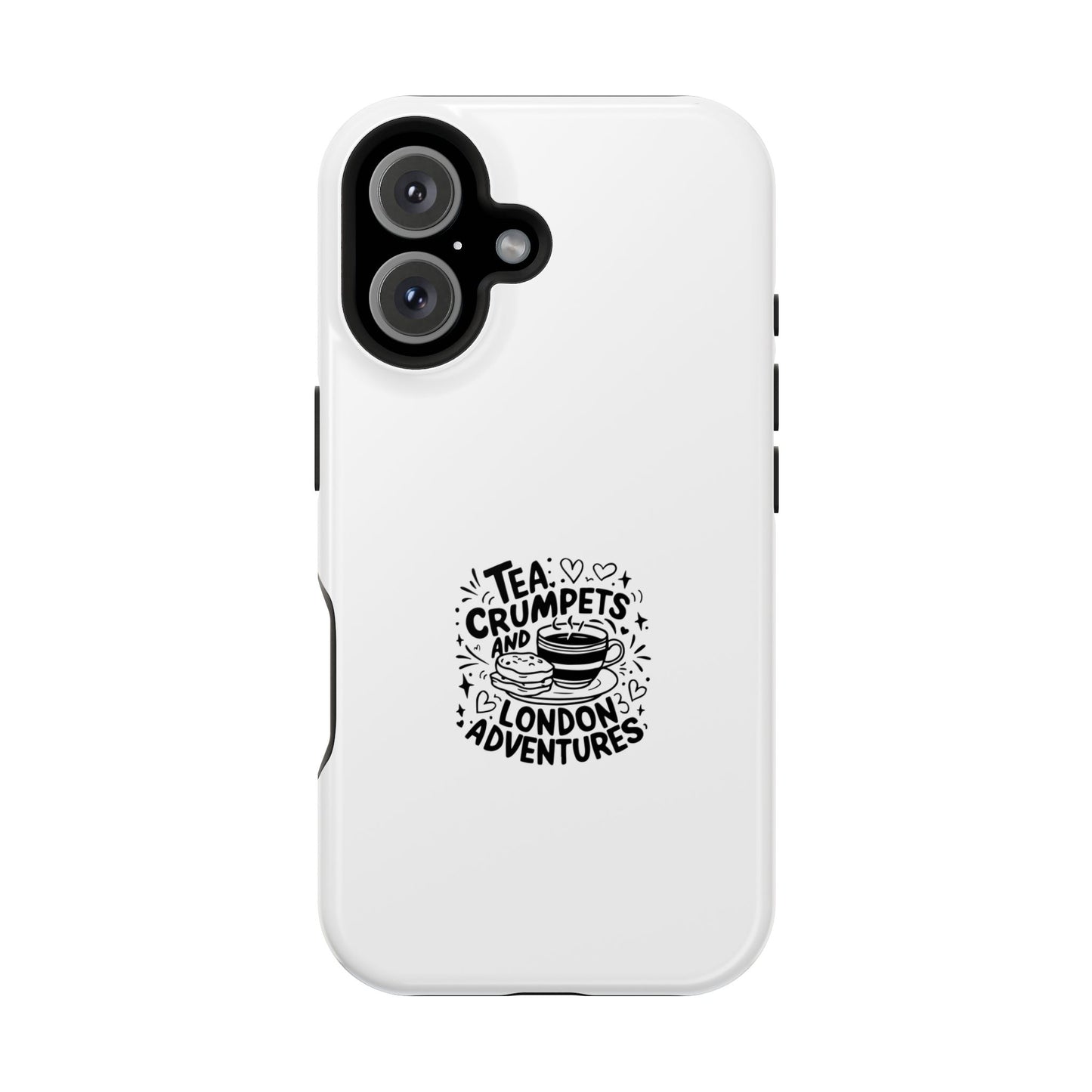 Charming Magnetic Phone Cases, Tea Crumpets Design, Adventure Lover's Gift, London Themed Case, Travel Accessory, Fun Quirky Design