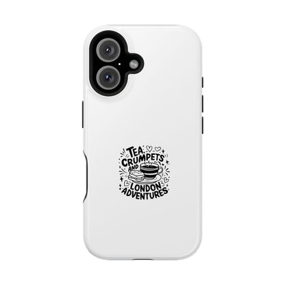 Charming Magnetic Phone Cases, Tea Crumpets Design, Adventure Lover's Gift, London Themed Case, Travel Accessory, Fun Quirky Design