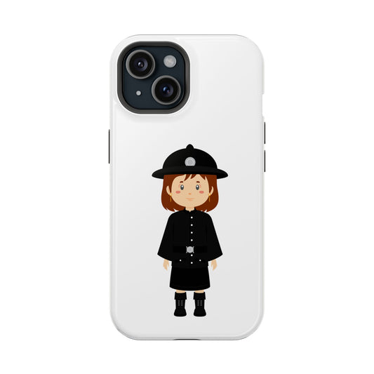 Cute Police Officer Magnetic Tough Case for iPhone, Gift for Police Lovers, Kid's Phone Case, Durable Protector, Fun Design